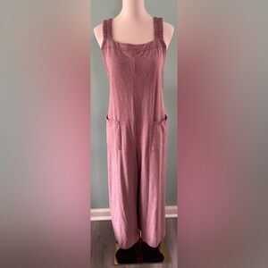 Burgundy Wide-Leg Sleeveless Jumpsuit Large